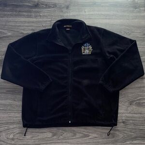 Men's Black Fleece Jacket with Embroidery (Autism Awareness) Size XL